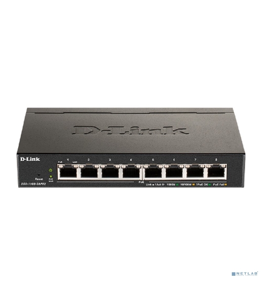 Коммутатор D-Link DGS-1100-08PV2/A4A, 8×1 Гбит/с, настраиваемый