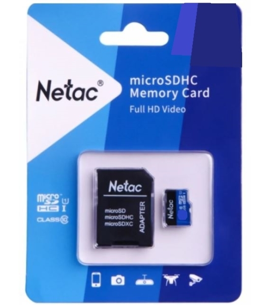 Флеш карта microSDHC 16Gb Netac P500 NT02P500STN-016G-R (с SD адаптером) 80Mb/s