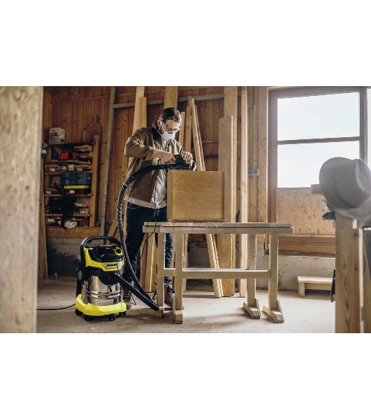 Строительный пылесос Karcher WD 5 P S V-25/5/22 1100Вт (уборка: сухая/сбор воды) желтый