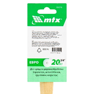 Кисть плоская 'Евро' 3/4', смешанная щетина, деревянная рукоятка MTX 83076