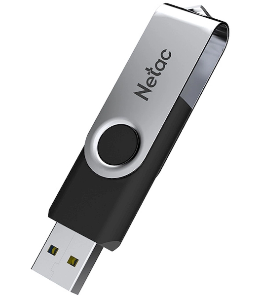 Флешка USB Netac U505 (NT03U505N-128G-30BK), 128Gb, USB 3.0, R/W 110/45, черный/серебристый