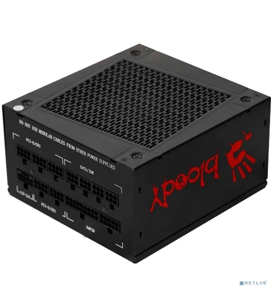 Блок питания Bloody BD-PS1000G, 1000Вт, 80 PLUS Gold, 140мм, модульный, черный