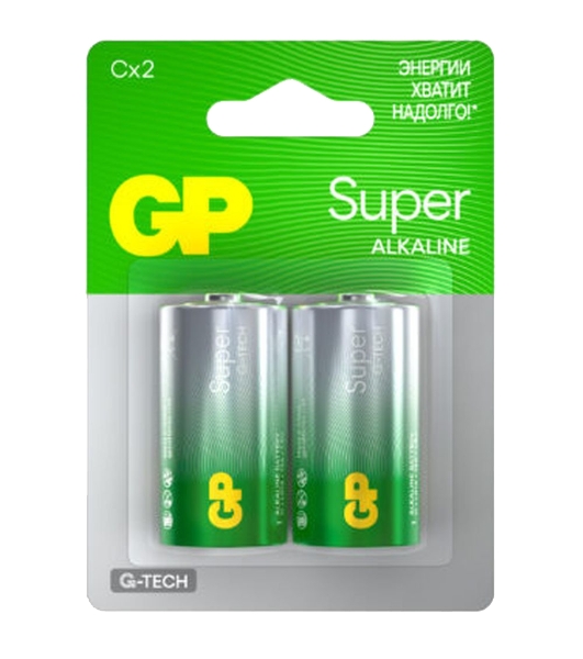 Алкалиновые батарейки GP Super Alkaline G-Tech 14А типоразмера C - 2 шт. на блистере (2 шт.)