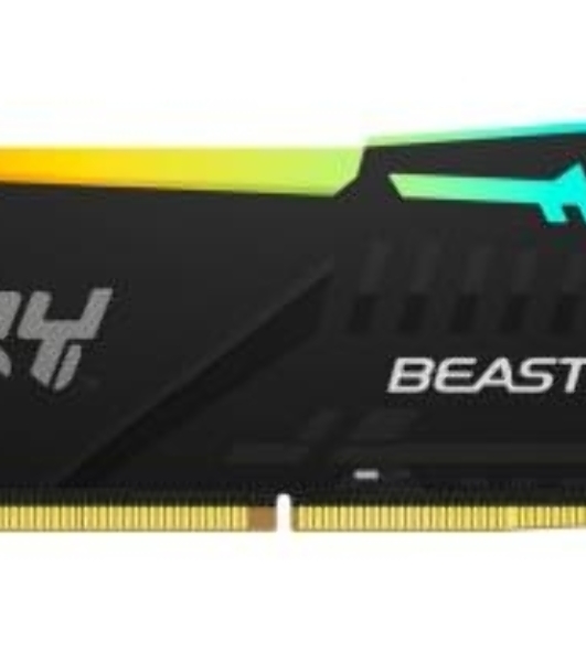 Оперативная память Kingston Fury Beast, DDR5, 32GB (2x16GB), 5200MHz, CL40, DIMM, с радиаторами, RGB, черный
