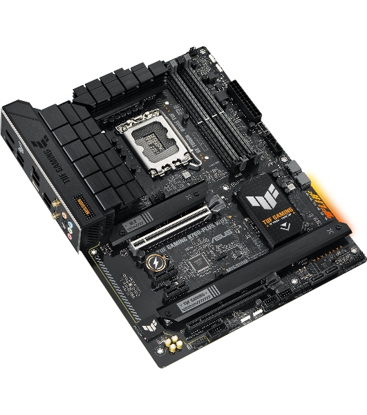 Материнская плата ASUS TUF GAMING B760-PLUS WIFI, LGA 1700, Intel B760, 4xDDR5, 4xSATA, 3xM.2, 1xPCI-E 5.0 x16, 1xPCI-E 3.0 x4, 1xUSB-A 3.2 Gen 2, 3xUSB-A 3.2 Gen 1, 1xUSB-C 3.2 Gen 2x2, 1x2.5Gb LAN, 5x3.5 мм, 7.1, Wi-Fi 6, Bluetooth 5.2, Standard-ATX