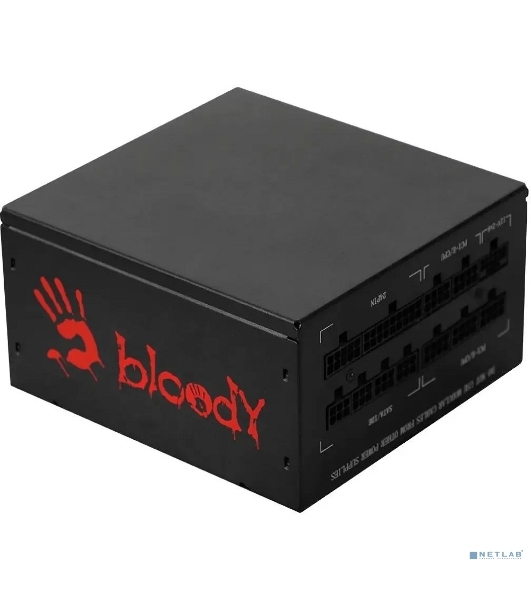 Блок питания Bloody BD-PS1000G, 1000Вт, 80 PLUS Gold, 140мм, модульный, черный