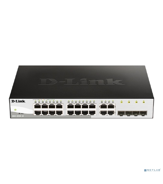 Коммутатор D-Link DGS-1210-16/G2A, 16×1 Гбит/с + 4×1 Гбит/с Combo, настраиваемый