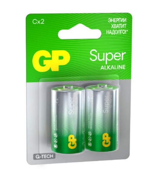 Алкалиновые батарейки GP Super Alkaline G-Tech 14А типоразмера C - 2 шт. на блистере (2 шт.)