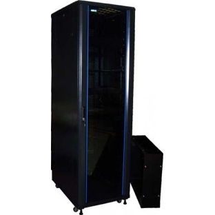 Шкаф 19' Business, 27U 600x1000, черный, передняя дверь стекло, задняя дверь распашная металл