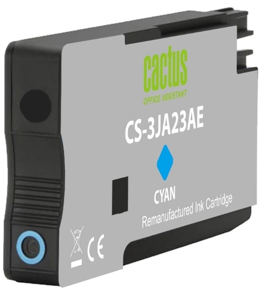 Картридж струйный Cactus CS-3JA23AE 963 голубой пигментный (11 мл) для HP OfficeJet 9010/9012/9013/9014/9015/9016/9019/9020/90254