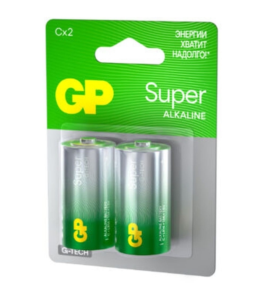 Алкалиновые батарейки GP Super Alkaline G-Tech 14А типоразмера C - 2 шт. на блистере (2 шт.)