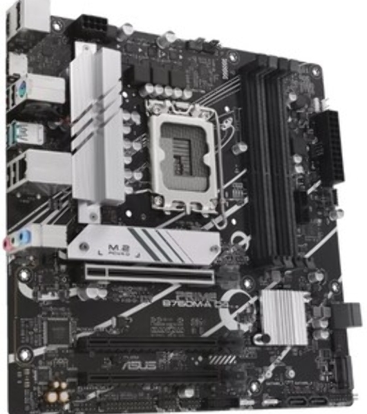 Материнская плата ASUS PRIME B760M-A D4-CSM, LGA 1700, Intel B760, 4xDDR4, 4xSATA, 2xM.2, 3xPCIe 4.0 x16, 1xPCIe 4.0 x4, 1xPCIe x1, 2xHDMI, 1xDP, 1x 2.5Gb LAN, 2xUSB-A 3.2 Gen 2, 4xUSB-A 2.0, 3x3.5 мм, 7.1, mATX