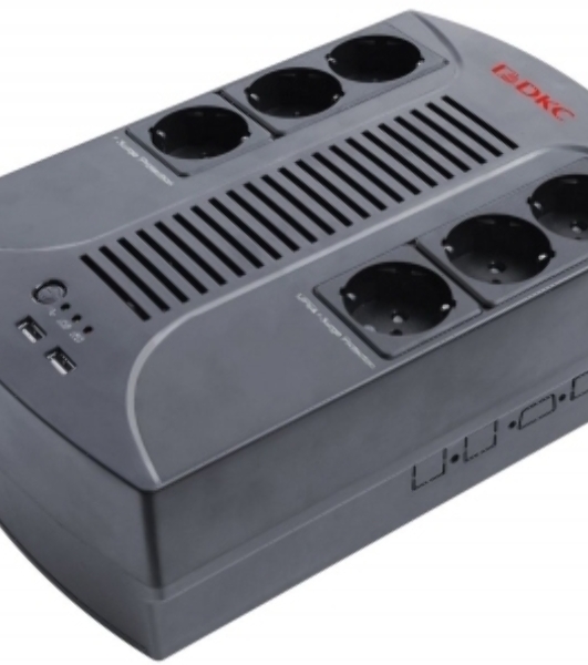 Источник бесперебойного питания ИБП Info PDU 600В.А Schuko (6) USB для зарядки (2) USB + RJ11 DKC INFOPDU600