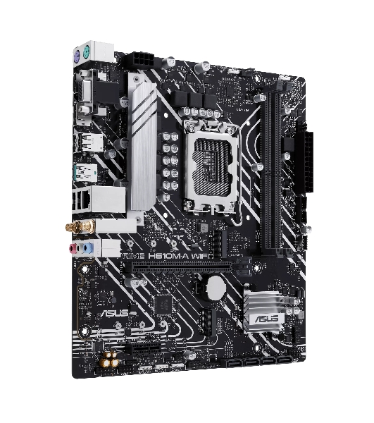 Материнская плата ASUS PRIME H610M-A WIFI, LGA 1700, Intel H610, 2xDDR5, 4xSATA, 2xM.2, 1xPCIe 4.0 x16, 1xDP, 1xHDMI, 1xVGA, 1x1Gb LAN, 1xUSB 3.2 Gen 2, 4xUSB 2.0, 3x3.5 мм, 7.1, mATX