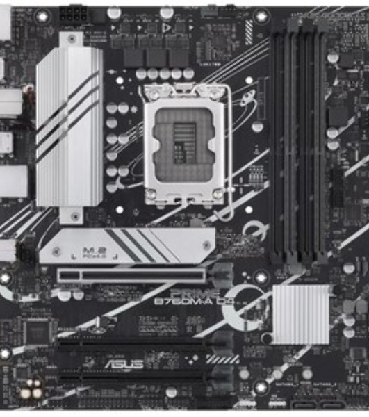 Материнская плата ASUS PRIME B760M-A D4-CSM, LGA 1700, Intel B760, 4xDDR4, 4xSATA, 2xM.2, 3xPCIe 4.0 x16, 1xPCIe 4.0 x4, 1xPCIe x1, 2xHDMI, 1xDP, 1x 2.5Gb LAN, 2xUSB-A 3.2 Gen 2, 4xUSB-A 2.0, 3x3.5 мм, 7.1, mATX