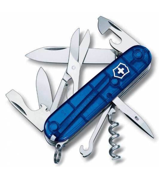 Нож перочинный Victorinox Climber (1.3703.T2) 91мм 14функций синий полупрозрачный карт.коробка