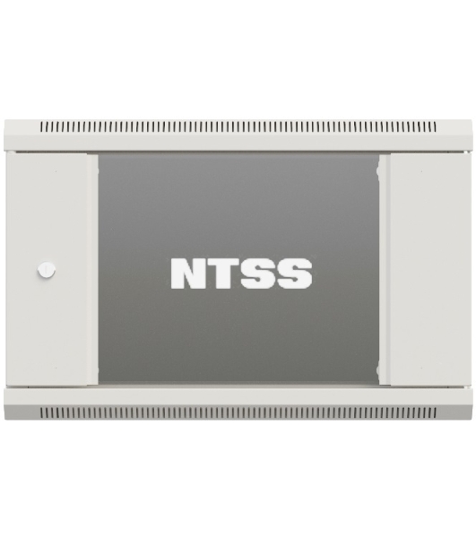 Шкаф коммутационный NTSS Премиум (NTSS-W9U6045GS-2) настенный 9U 600x450 мм пер. дв. стекл 60 кг серый IP20 сталь
