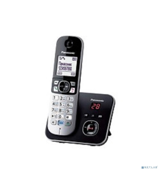 Телефон беспроводной (DECT) Panasonic KX-TG6821RUB черный, автоответчик,определитель номера,телефонный справочник 120 зап.