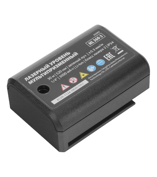 Лазерный уровень м-призм. MTX ML 360-3 Basic SET, 30 м, зеленый луч, акк. Li 3000 мА·ч, сумка