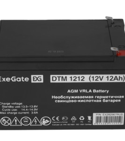 Батарея для ИБП ExeGate DTM 1212 (12V 12Ah 1251W), клеммы F2