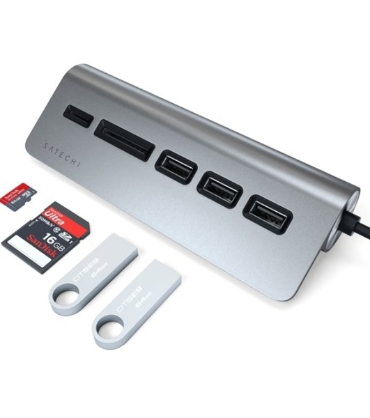 Док-станция Satechi ST-TCHCRM, USB Type-C, USB 3.0/Micro/SD, USB Type-C