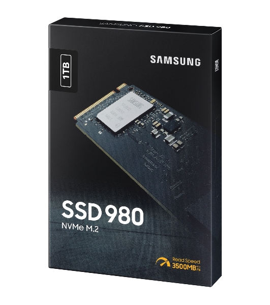 Накопитель SSD Samsung 980, 1000Gb, PCIe 3.0 x4, M.2 2280, NVMe, R/W 3500/3000