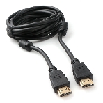 Кабель HDMI Cablexpert CCF2-HDMI4-10, 19M/19M, v2.0, медь, позол.разъемы, экран, 2 фер.кольца, 3м, черный, пакет, фото 1
