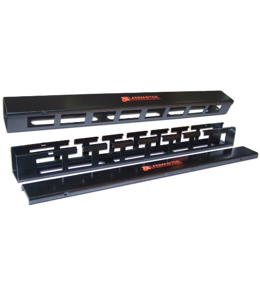 Органайзер LANMASTER (LAN-ORG/CV-1U) кабельный 19' c крышкой. 1U