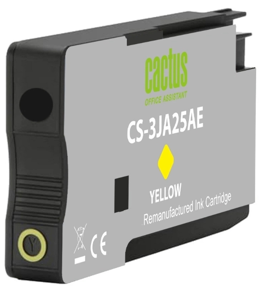 Картридж струйный Cactus CS-3JA25AE 963 желтый пигментный (11 мл) для HP OfficeJet 9010/9012/9013/9014/9015/9016/9019/9020/9025