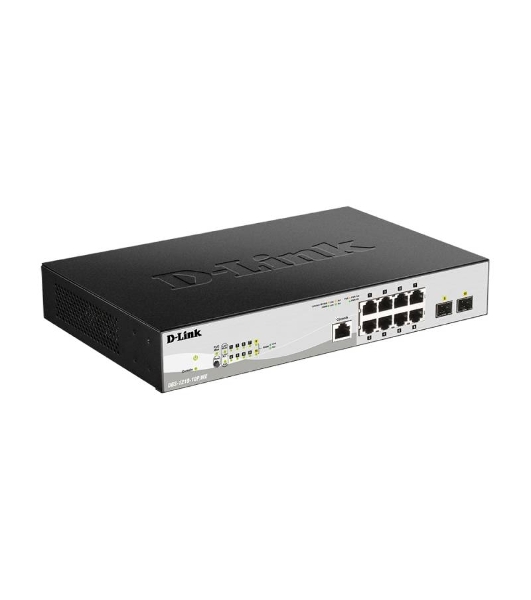 Коммутатор D-Link DGS-1210-10P/ME/B1A, 8×1 Гбит/с + 2×1 Гбит/с SFP, управляемый