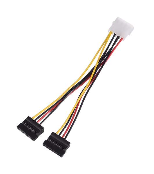 Кабель GoPower MOLEX (F)-2SATA (M) 0.2M 00-00027494