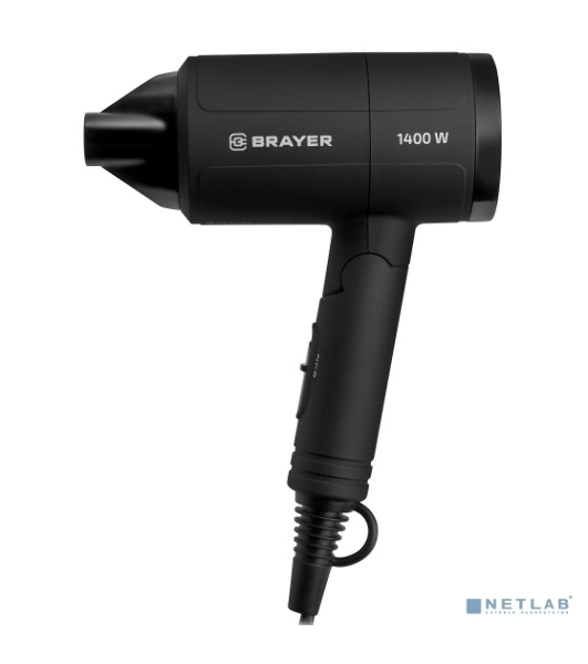 Фен BRAYER BR3040 черный, 1400 Вт, компактный