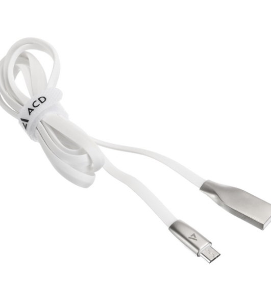 Кабель USB ACD-Infinity MicroUSB - USB-A TPE, 1.2м, белый