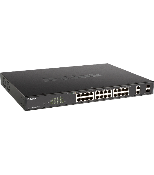Коммутатор D-Link DGS-1100-26MPPV2/A3A, 24×1 Гбит/с + 2×1 Гбит/с SFP, настраиваемый