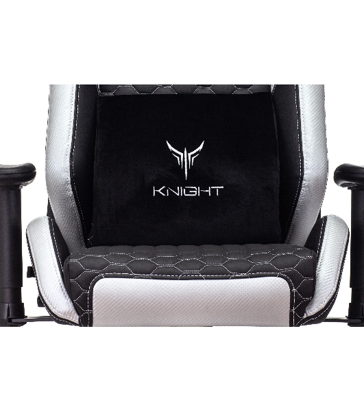 Кресло Knight Neon черный/серебряный, экокожа, 120 кг, механизм качания
