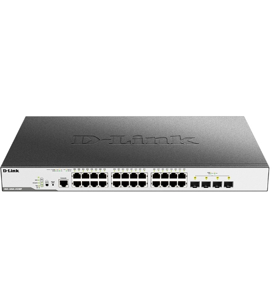 Коммутатор D-Link DGS-3000-28XMP/B1A, 24×1 Гбит/с + 4×10 Гбит/с SFP+, управляемый