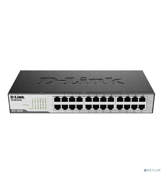 Коммутатор D-Link DES-1024D/H2A, 24×100 Мбит/с, неуправляемый