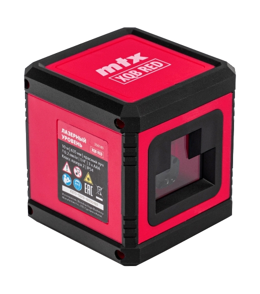 Лазерный уровень MTX XQB RED Pro SET, 10 м, красный луч, батарейки, штатив