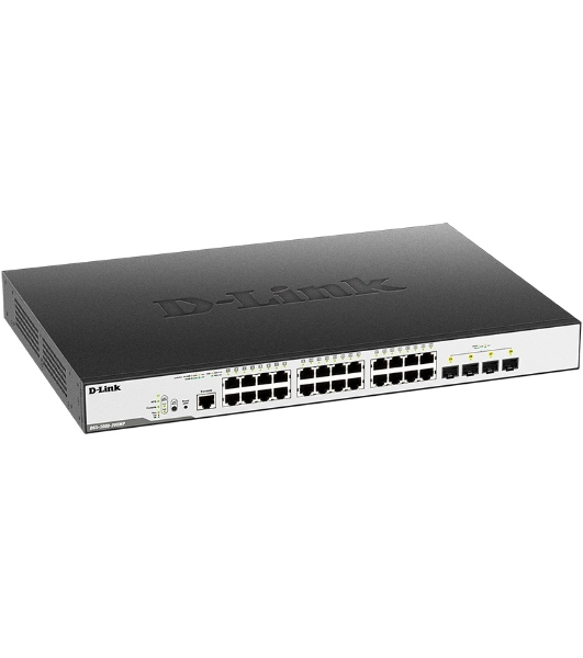 Коммутатор D-Link DGS-3000-28XMP/B1A, 24×1 Гбит/с + 4×10 Гбит/с SFP+, управляемый