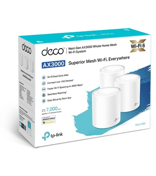 Домашняя Mesh Wi-Fi система TP-Link Deco X60(3-pack) AX5400