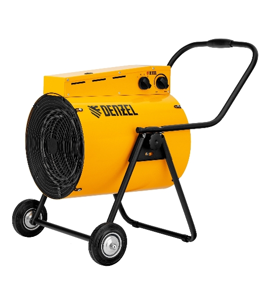 Тепловая пушка Denzel SFH-15000, 400 В, желтый, 120/9000/15000 Вт, 150 м2, термостат