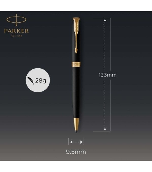 Ручка шариковая Parker Sonnet Core K528 (CW1931519) Matte Black GT M, черные чернила, подарочная коробка
