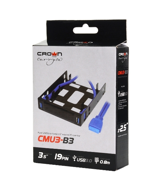Панель с двумя портами USB 3.0 в слот 3.5 компьютерного корпуса и слот 2x2.5 CMU3-B3