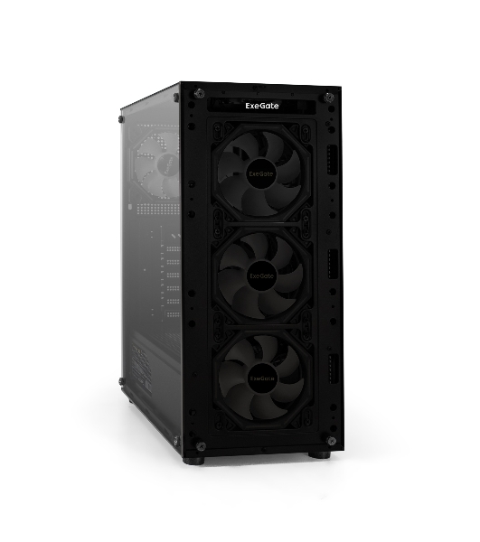 Компьютерный корпус Miditower ExeGate i3 BASE-EVO800 (ATX, БП EVO800RGb с вент. 12 см, с окном, 1хUSB+1хUSB 3.0, аудио, 4 вент. 12см с RGb подсветкой)