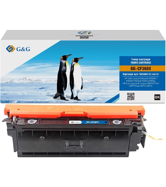 Картридж лазерный G&G GG-CF360X черный (12500 стр.) для HP CLJ M553N/M553DN/M553X/M577C/M577Z/M577F/M577DN