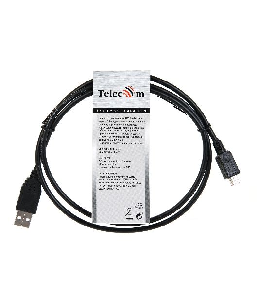 Кабель USB 2.0 A-->mini-B 5P (1м) черный TELECOM/VCOM TC6911BK-1.0M