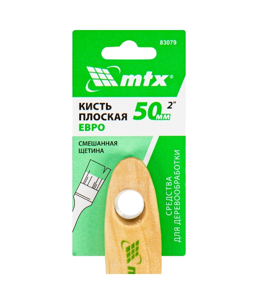 Кисть плоская 'Евро' 2', смешанная щетина, деревянная рукоятка MTX
