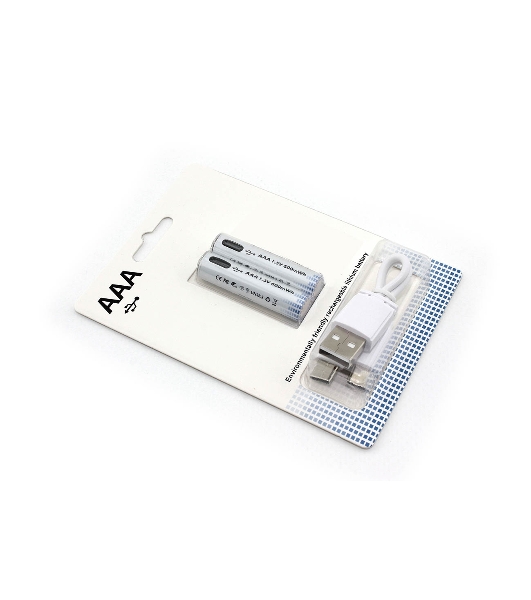 Аккумуляторная батарейка LR03 (АAА) с зарядкой Type-C 2 шт.