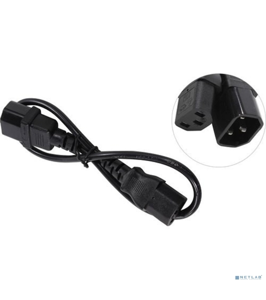 Кабель монитор-компьютер (UPS->уст-во) ExeGate Power EC-0,5P (С13->С14) VDE-250V-3*0.5-CU, 6A, 0.5м