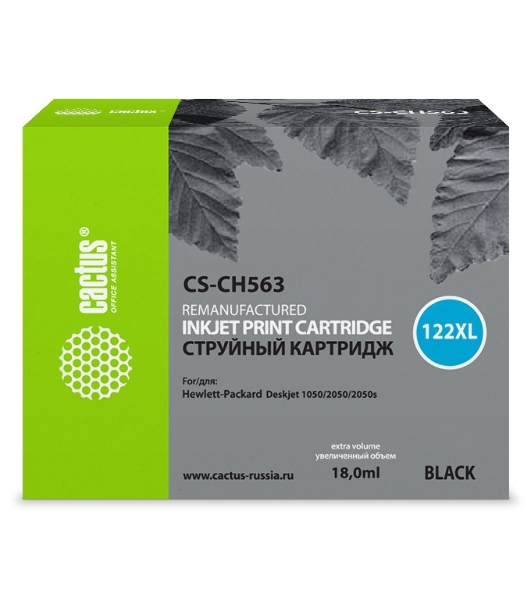 Картридж струйный Cactus CS-CH563 №122XL черный (18 мл.) для HP DeskJet 1050/2050/2050s